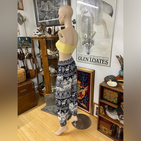 Black & White Elephant Harem Pants - Picture 5 of 11